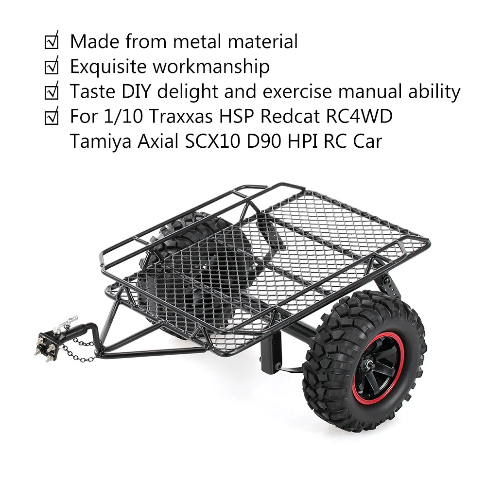 New Trailer Car Hopper Trail for 1/10 Traxxas HSP Redcat RC4WD Tamiya Axial SCX10 D90 HPI RC Crawler DIY Parts | Игрушки и хобби