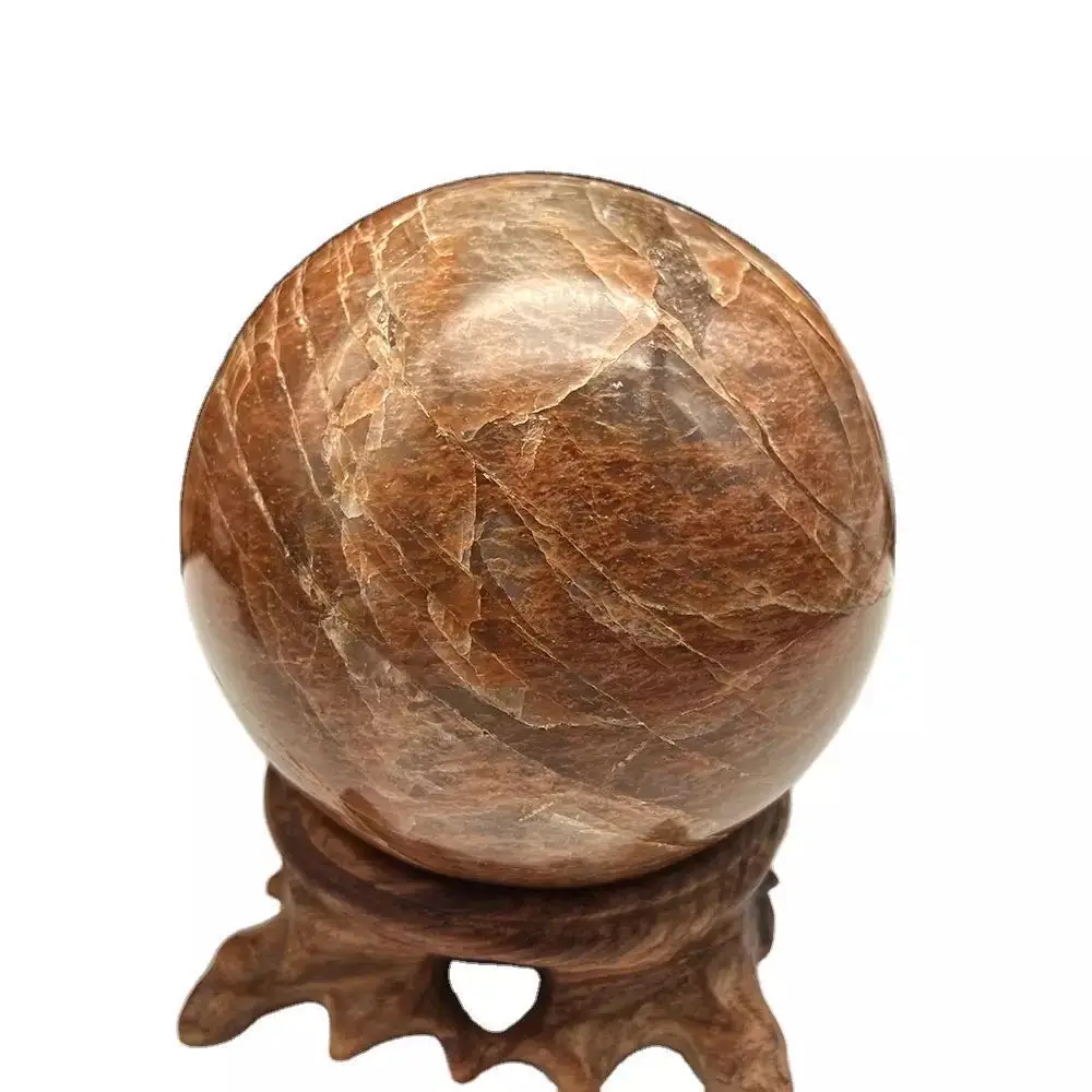 

MOKAGY Natural Orange Moonstone Quartz Crystal Ball Sphere 75MM-80mm 1pc