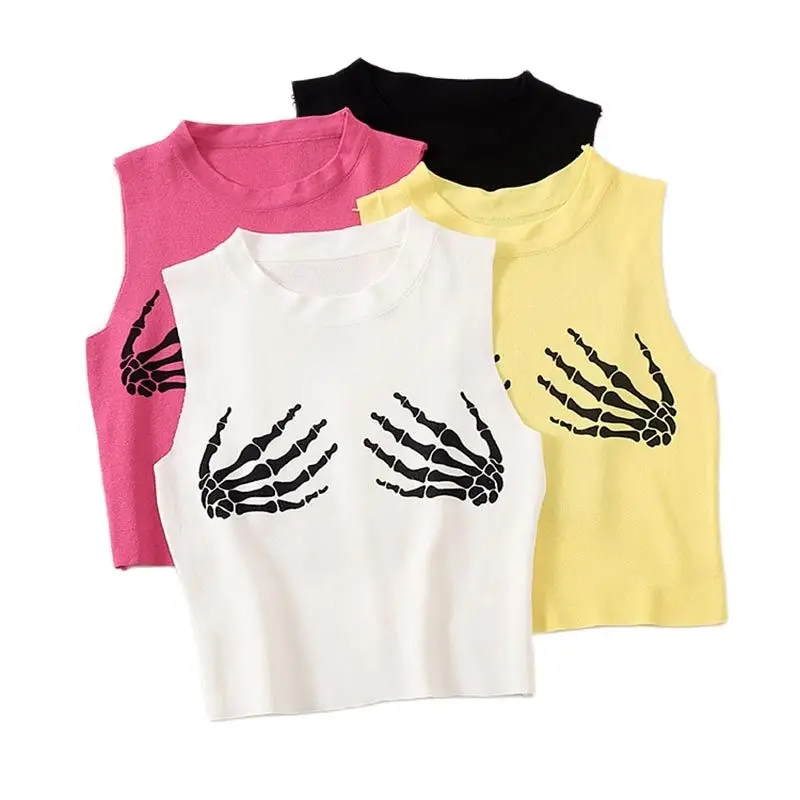 Женский укороченный топ HELIAR хлопковый трикотажный на бретельках Свободный Топ