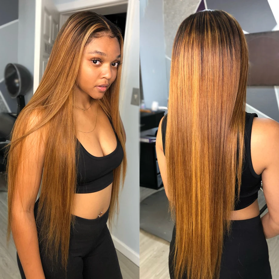 

4x4 closure wig straight lace front wig full hd ombre natural coloured human hair wigs bob frontal wigs For Women human hair