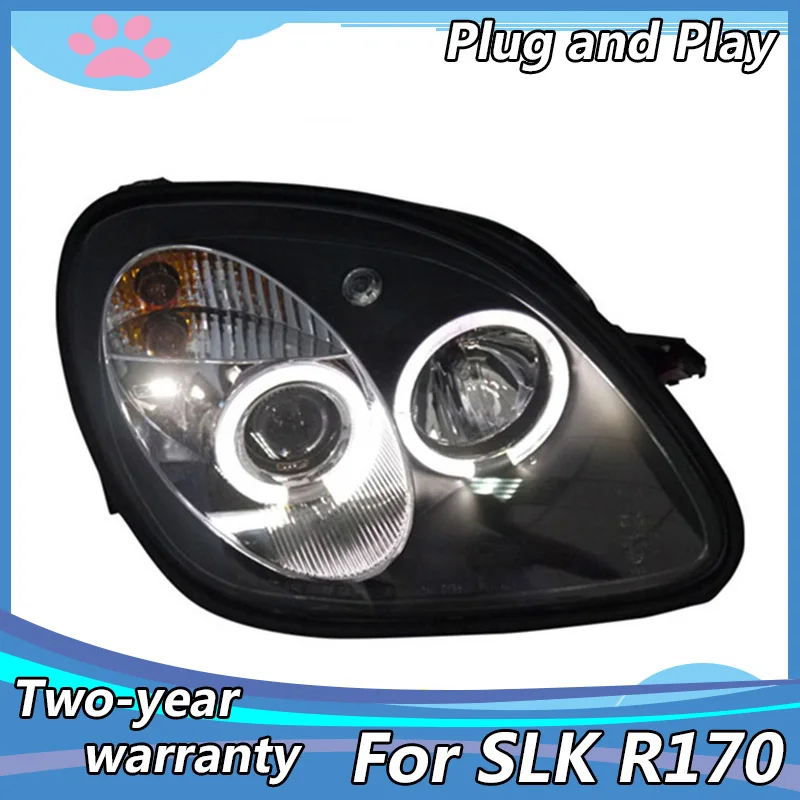 

2 pic car styling for Mercedes-Benz SLK R170 SLK200 SLK230 SLK350 LED Headlights 1996-2003 with angel eyes DRL HID/LED headlight