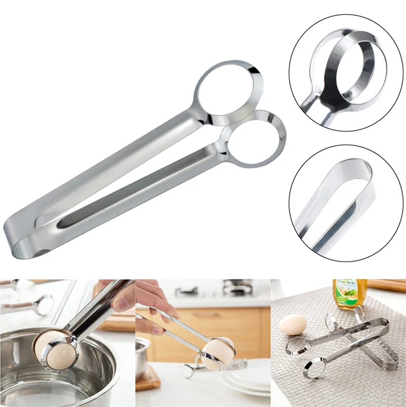 

1pc Creative Stainless Steel Egg Tong Clip For Kitchen Gadget Cooking Tools