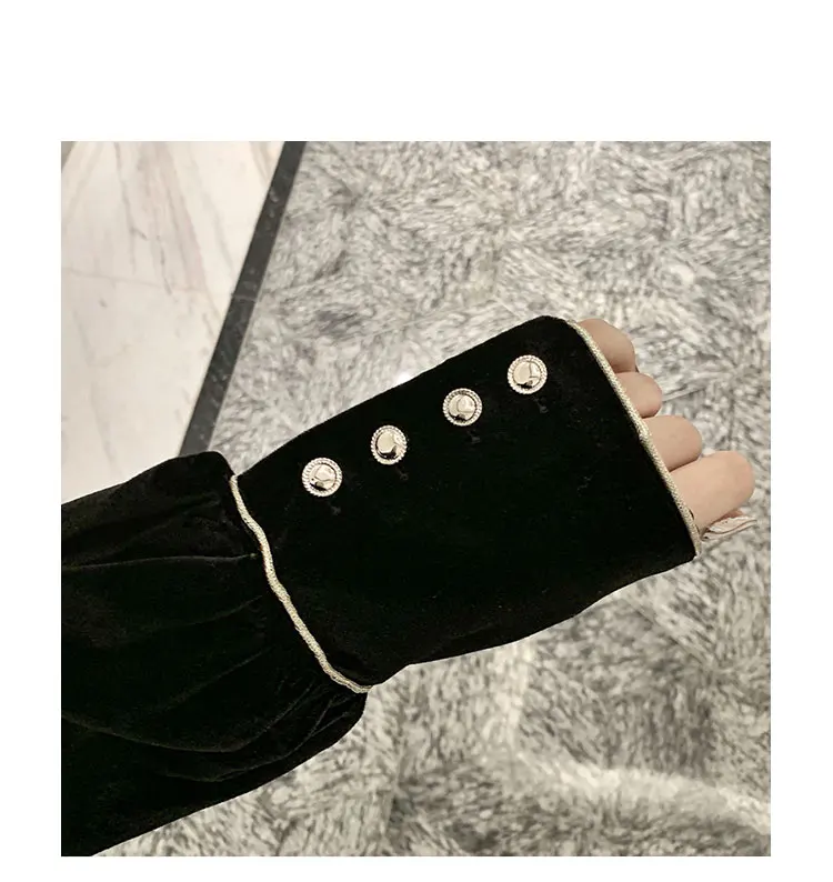 Модный костюм женский осенний и зимний галстук-бабочка с бархатной курткой