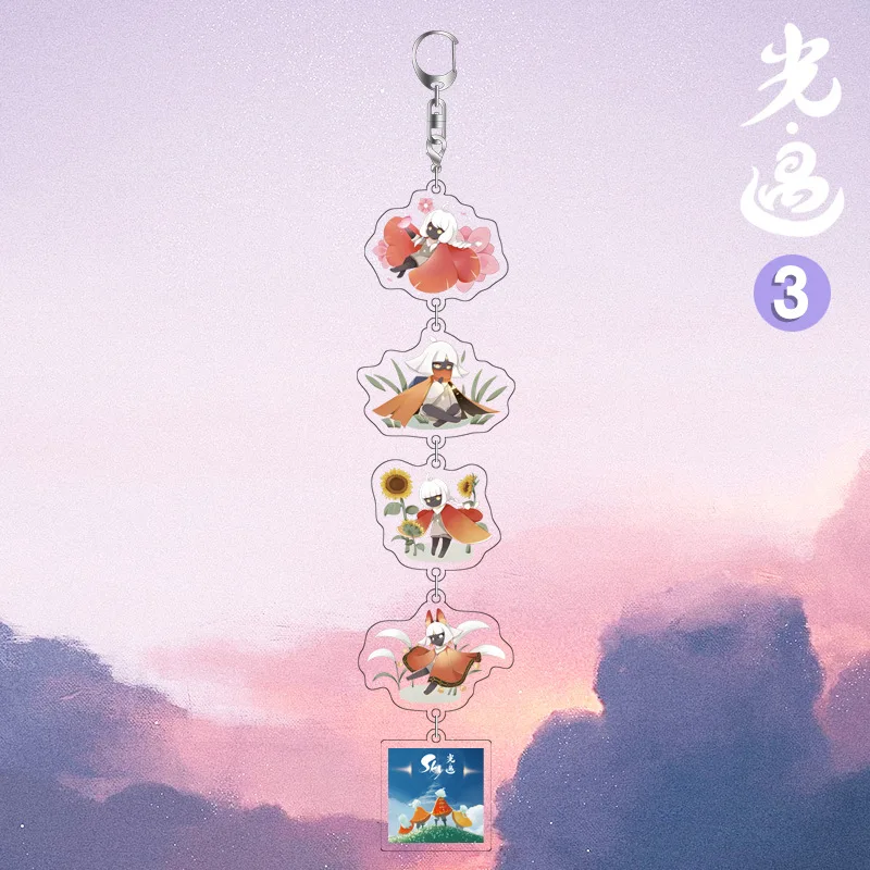 

Sky:Children Of Light Keychain Hot Game Contact Acrylic Key Chain Girl Men Boy Keyring Double Sided Lucency Gifts