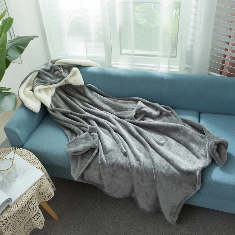 Одеяло с кроликом для родителей и детей мягкая плюшевая накидка Flannelr пригодная