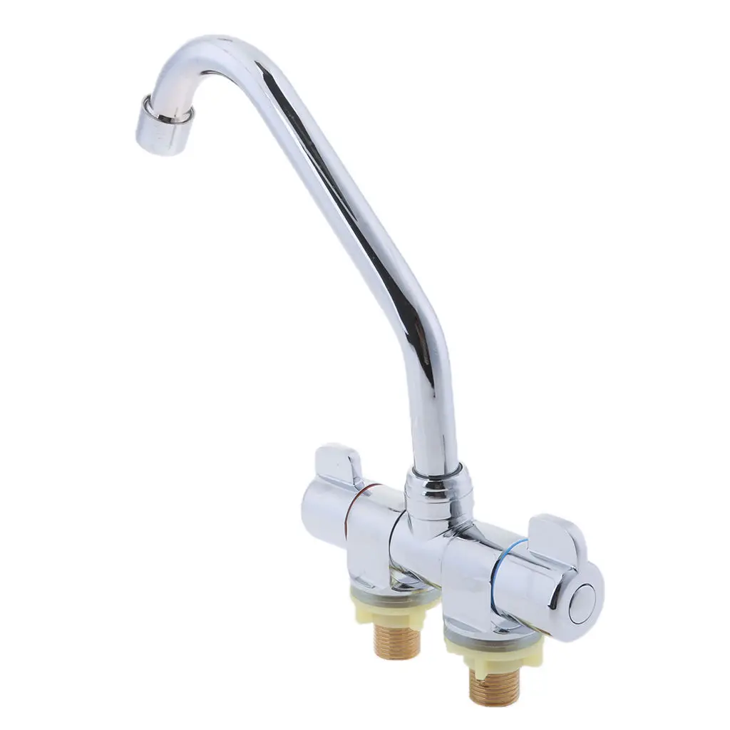 

Marine RV 360° Rotation Hot Cold Water Mixer Tap Bathroom Basin Faucet #002