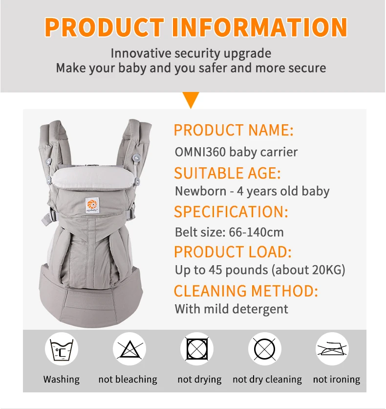 

Baby Carrier All Carry Positions Baby Sling with Cool Air Mesh Cotton four seasons for mother father parents