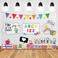kindergarten pupils nursery graduation party back to school number letters chic wall backdrop for photography photo background