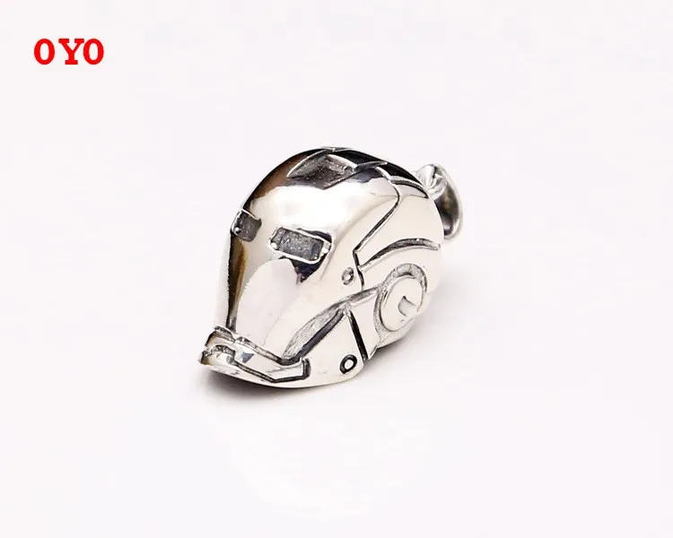 925 пробы серебряные ювелирные изделия Железный человек с принтом подвеска в виде