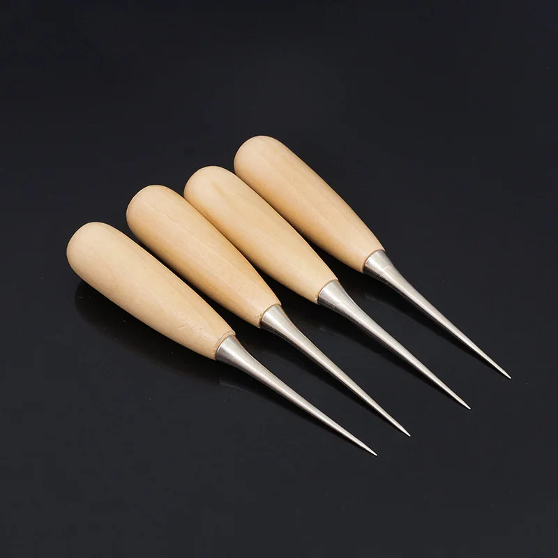 DIY гаджет буковая Шило круглая кожа Ститч ручка игловое колесо шило Буровое