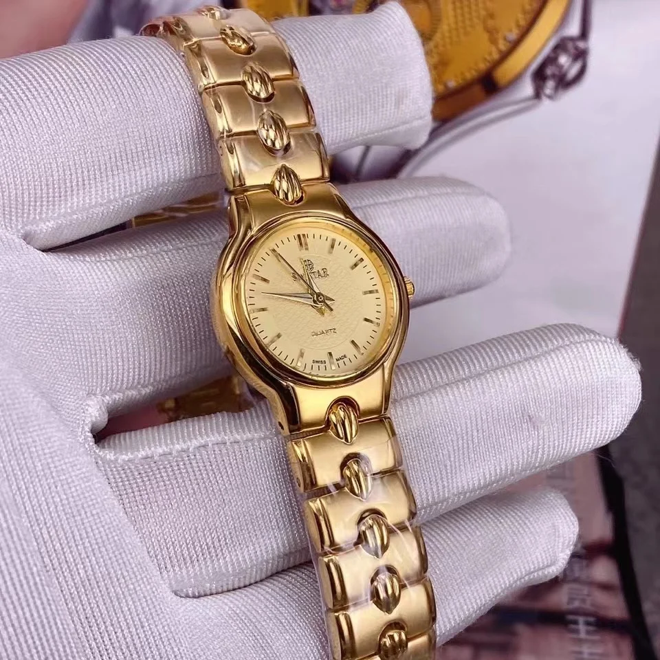 

Новые женские золотые наручные часы с латунным ремешком 24 карата, золотые мужские часы, ретро изысканный высококачественный подарок на ден...