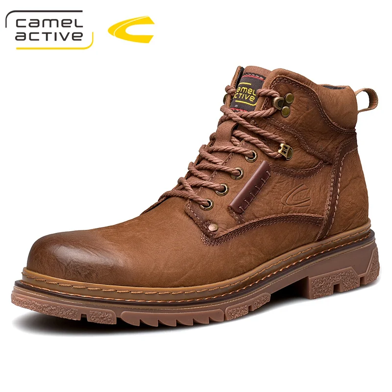 Camel Active новая уличная походная обувь Осень натуральная кожа Нескользящие Дышащие Мягкие Водонепроницаемые альпинистские треккинговые кроссовки - Цвет: Коричневый