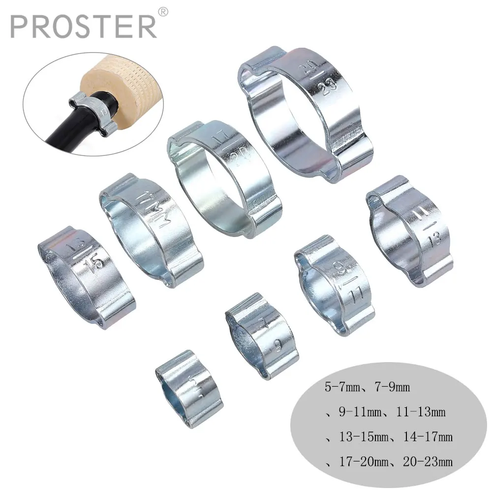 

Proster 140pcs 5-23mm Hose Clamp Double Ears Clamp Worm Drive Fuel Water Hose Pipe Clamps Clips Kit