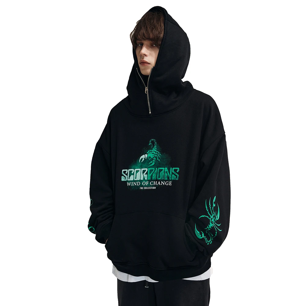 

Streetwear Black Men Hoodie Graphic Cotton Hooded Sweatshirt