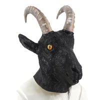 novelty goat head mask black antelope full head latex mask animal goat head mask party costumes halloween