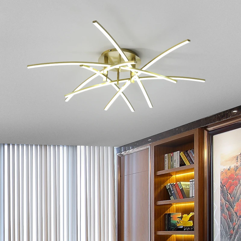 Светодиодная люстра цвета белого золота современный потолочный светильник для