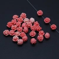 10pcs artificial red flower coral stone beads for women necklace accessories jewelry making diy size 10mm 11mm 12mm 15mm