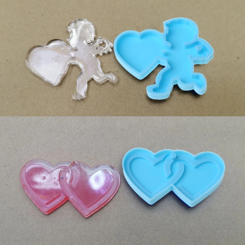 

DIY Crafts Pendant Epoxy Resin Mold Love Heart Keychain Casting Silicone Mould