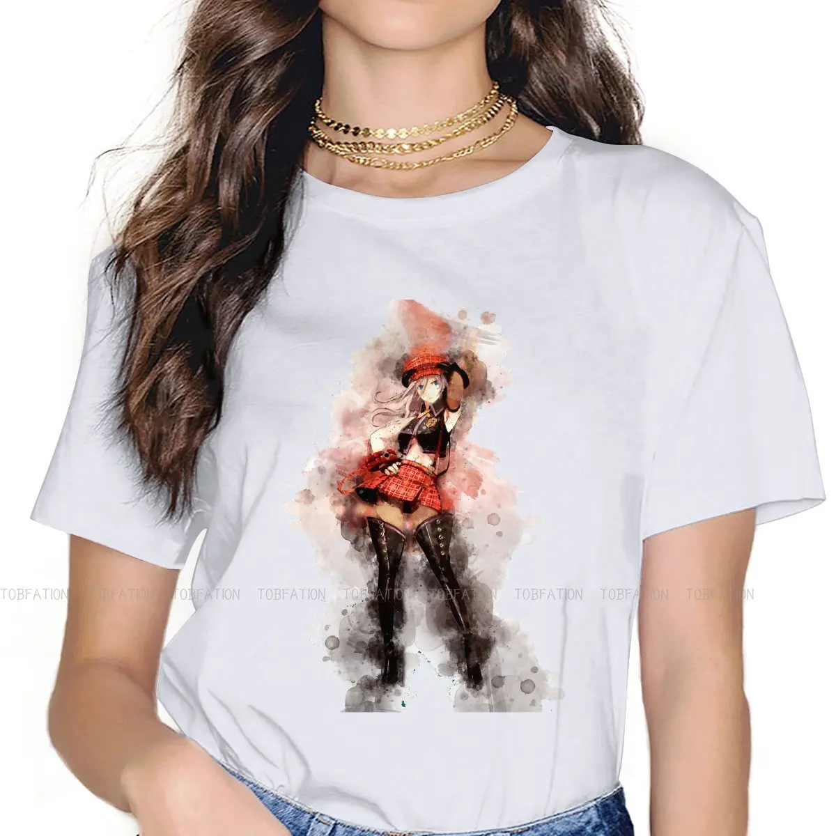 

God Eater Game Anime Original TShirts Alisa Watercolor Essential Print Homme T Shirt Hipster Tops