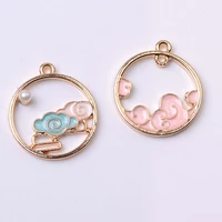 50pc 2022mm gold color enamel cloud oil drop cloud charm for wedding hair jewelry findings for diy handmade jewelry making