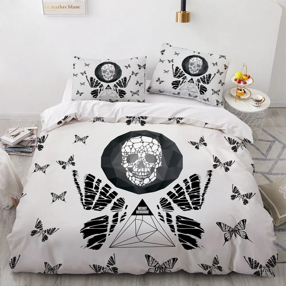 

Abstract Comforther Covers 3D Custom Design Modern Quilt Cover Sets Pillow Sham 200*230cm Full Twin Double Size Black Bedclothes