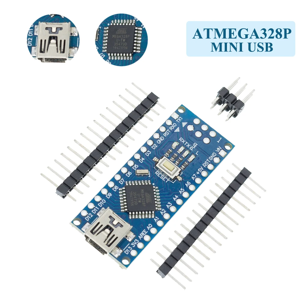 Контроллер Nano V3.0 ATMEGA328P/168P с кабелем usb совместимым драйвером USB arduino CH340