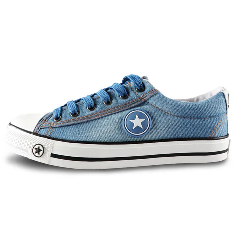 Кеды женские из денима холщовые кроссовки со шнуровкой модная повседневная