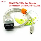 Мини VCI для Toyota TIS Techstream V16.00.017 minivci FTDI для J2534 Автомобильный сканер OBD OBDII автомобильный диагностический кабель