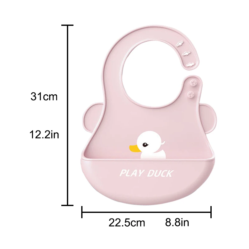 

New Cute Cartoon Baby Bibs Adjustable Food Grade Silicone Newborns Scarf Saliva Towel Tableware Waterproof Toddler Feeding Apron