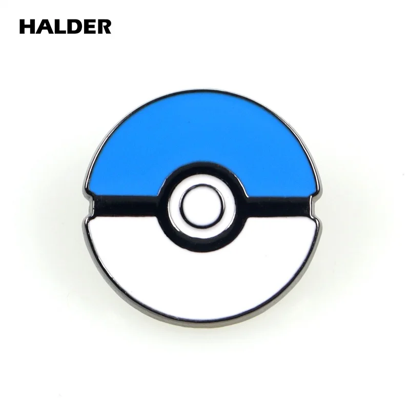 BR0016 аниме halder Pokemon Pocket Monsters модные ювелирные изделия бросок poke Броши с шариком ASH KETCHUM булавки Нагрудный значок аксессуар подарок - Окраска металла: blue