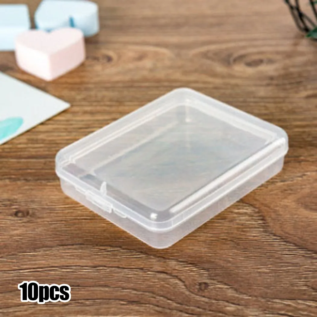 

10 Pcs Mini Plastic Storage Box Jewelry Bead Screw Organizer Container CaseFace Wash Puff Box Makeup Puff Sponge Box Empty Box