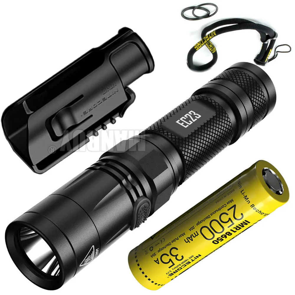 2022 NITECORE EC23 1800LMs LED High Performance Flashlight +NTH10 Holster IMR18650 Battery outdoor Security Duty Hunting Fishing