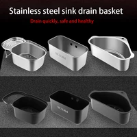 304 stainless steel shelf kitchen sink drain basket sink filter basket sink storage hanging basket rack