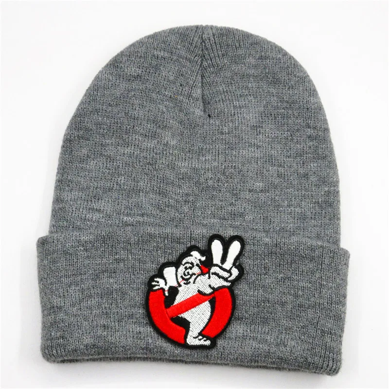 

2020 Cotton Ghost Embroidery Thicken Knitted Hat Winter Warm Hat Skullies Cap Beanie Hat for Men and Women 308