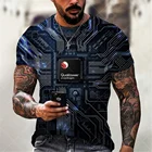 Мужская футболка с коротким рукавом, круглым вырезом и 3D-принтом, модель 90-6XL на лето, 2021
