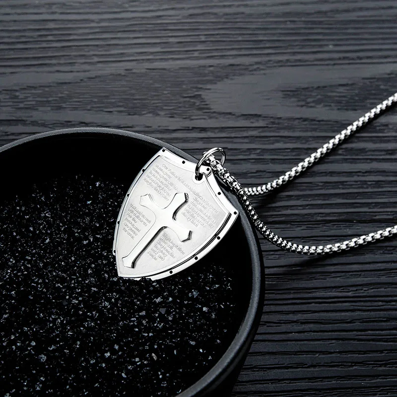 V.YA простое ожерелье в виде креста ожерелья из титановой стали Shield подвеска для