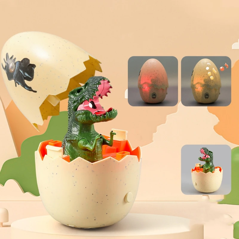 

Anti-Collision Baby Musical Animal Touch Sensor Toy Hatching Egg Dinosaur Toy Realistic Toy with Soft Music Light 7inch