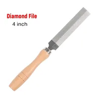 4inch 200mm Diamond File Wooden Handle For Diamond Wood Carving Metal Glass Grinding Tool Woodworking Rasp Hand Filing Tool