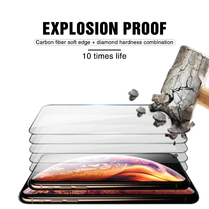 Защитное стекло 30D с изогнутыми краями для IPhone X XR XS Max закаленное полным покрытием