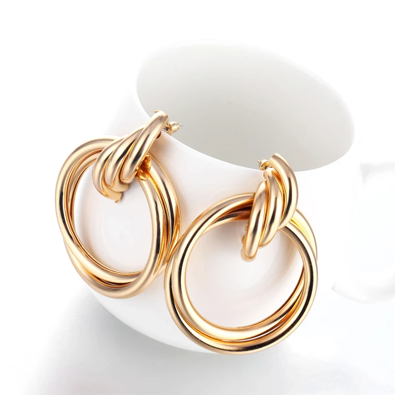 Лидер продаж классические простые серьги круглые Комбинированные Серьги из