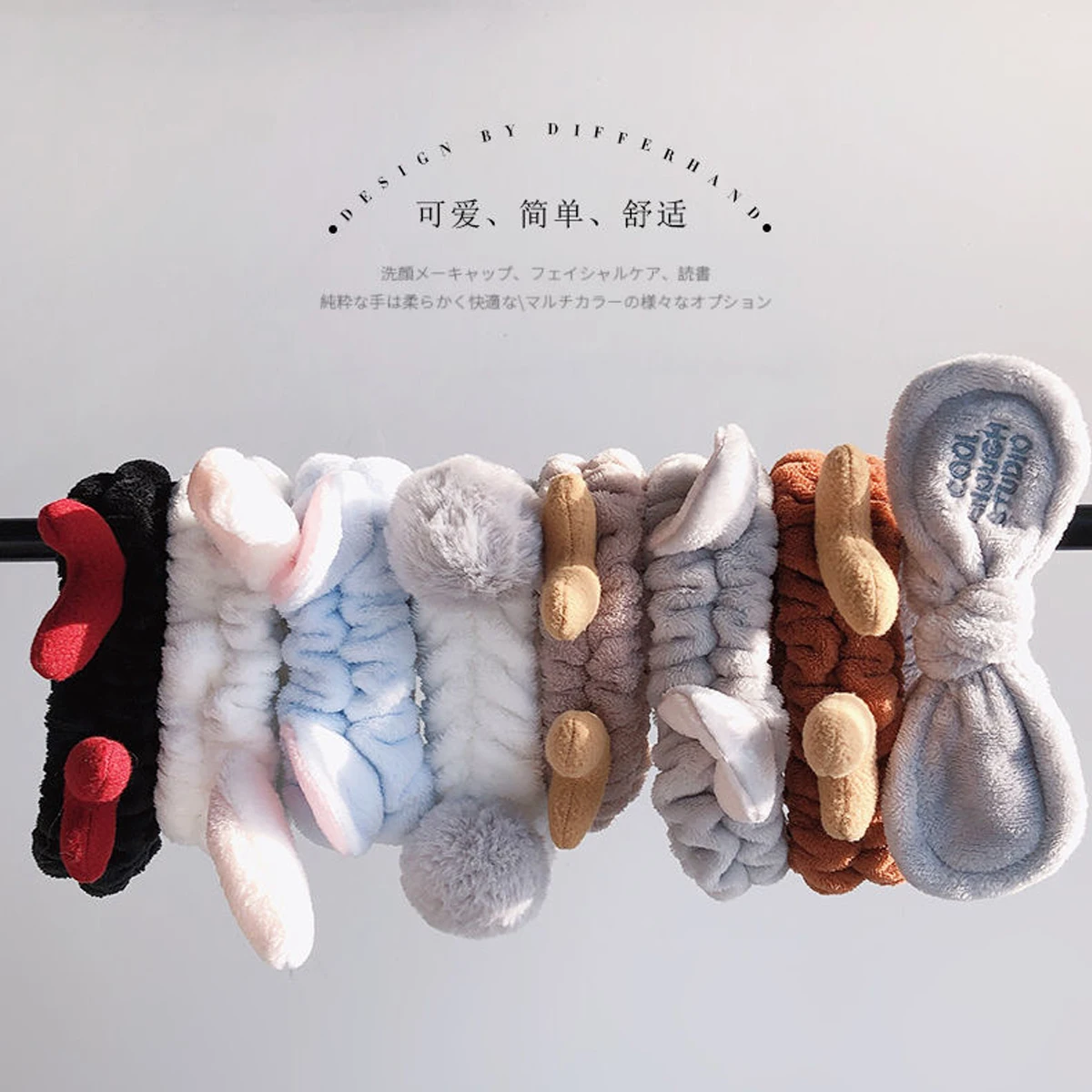 Милая повязка на голову с бантом из кораллового флиса для мытья лица макияж