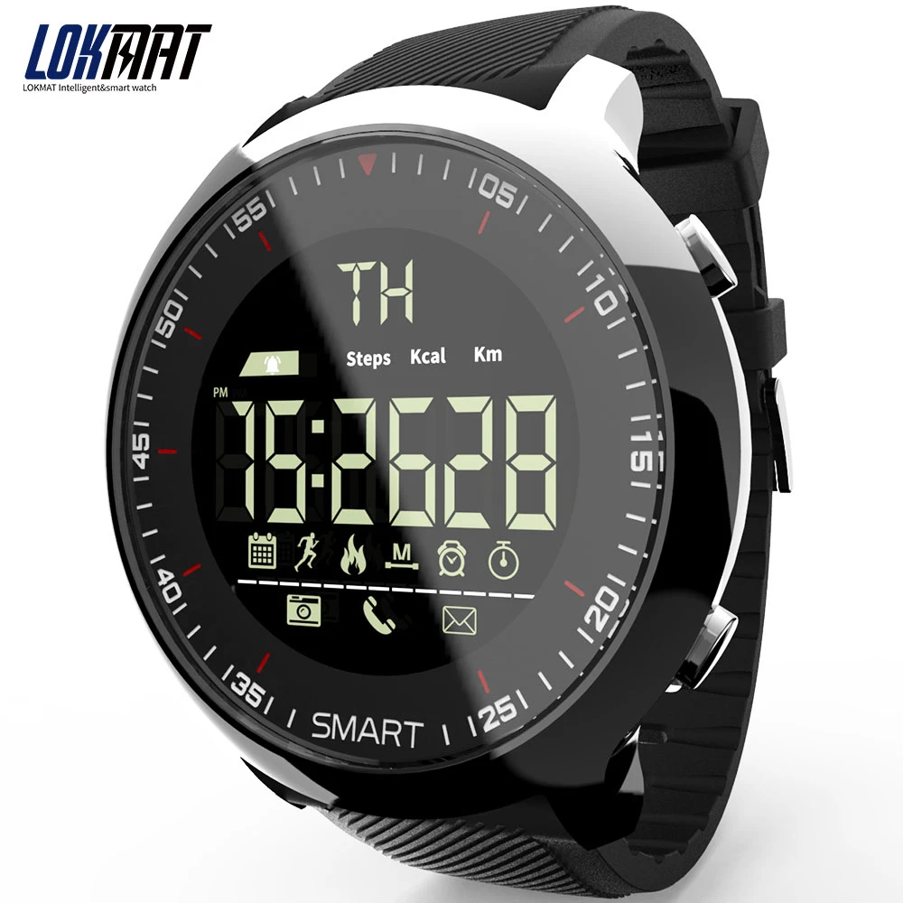 

lokmat MK18 Smart Watch Men Sport LCD Waterproof Pedometers Message Reminder Outdoor Swimming Bluetooth 4.0 Smartwatch Stopwatch