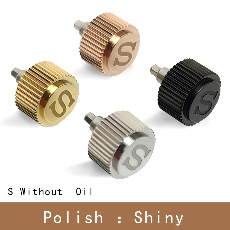 Корона часов из нержавеющей стали серебристая золотистая черная для Seiko SKX007