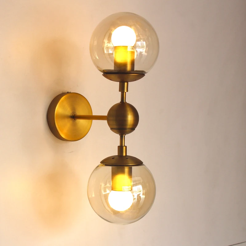 

IWHD Nordic Vintage Wall Lamp Beside Bedroom Bathroom Mirror Lighting Modern Glass Ball Wall Light Sconce Wandlamp Lampara Pared