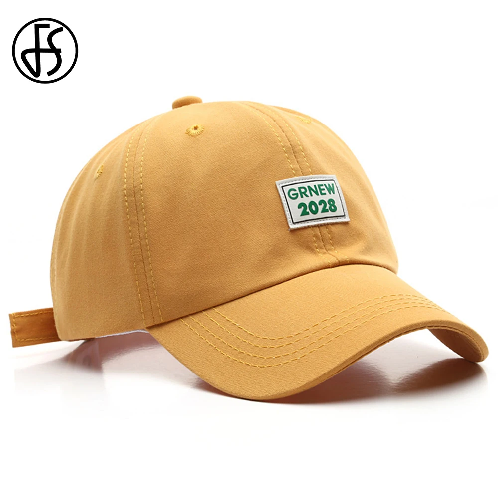 

FS Spring Summer Candy Color Patch Baseball Cap Cotton Gray Yellow Men Face Caps Outdoor Sports Dad Hats For Women Casquette