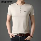 COODRONY брендовая летняя уличная модная повседневная футболка с короткими рукавами и воротником Генрих, Мужская хлопковая футболка высокого качества, Весенние футболки C5119S