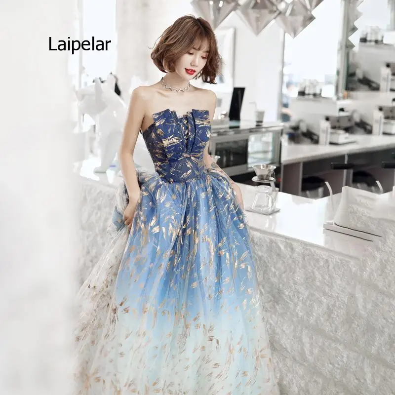 2020 New Long Elegant Slim Off Shoulder Host Annual Meeting Dress for Women