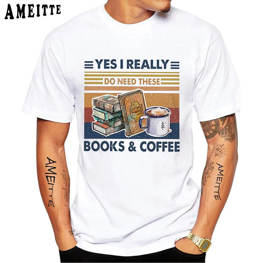 Летняя мужская футболка с коротким рукавом да я действительно нужно это книги и