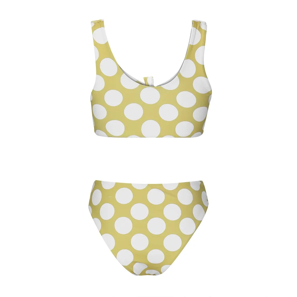 Женский сексуальный комплект бикини из двух предметов с волнистыми точками на