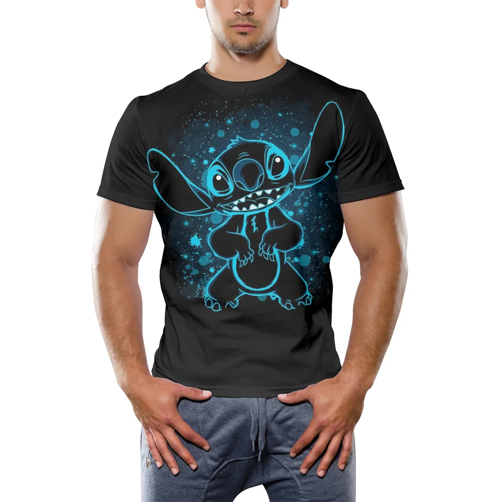 Camisetas con estampado 3D de Stitch para niños, camiseta de manga corta de niño precioso, Tops de